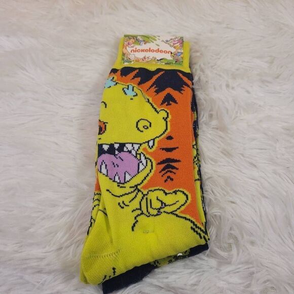Nickelodeon Rugrats Reptar Unisex Crew Socks- Set of 2- NIP - Picture 1 of 6